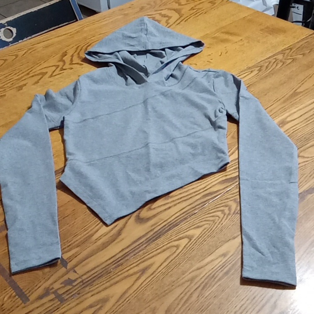 HALARA Gray Long Sleeve Cropped Hoodie